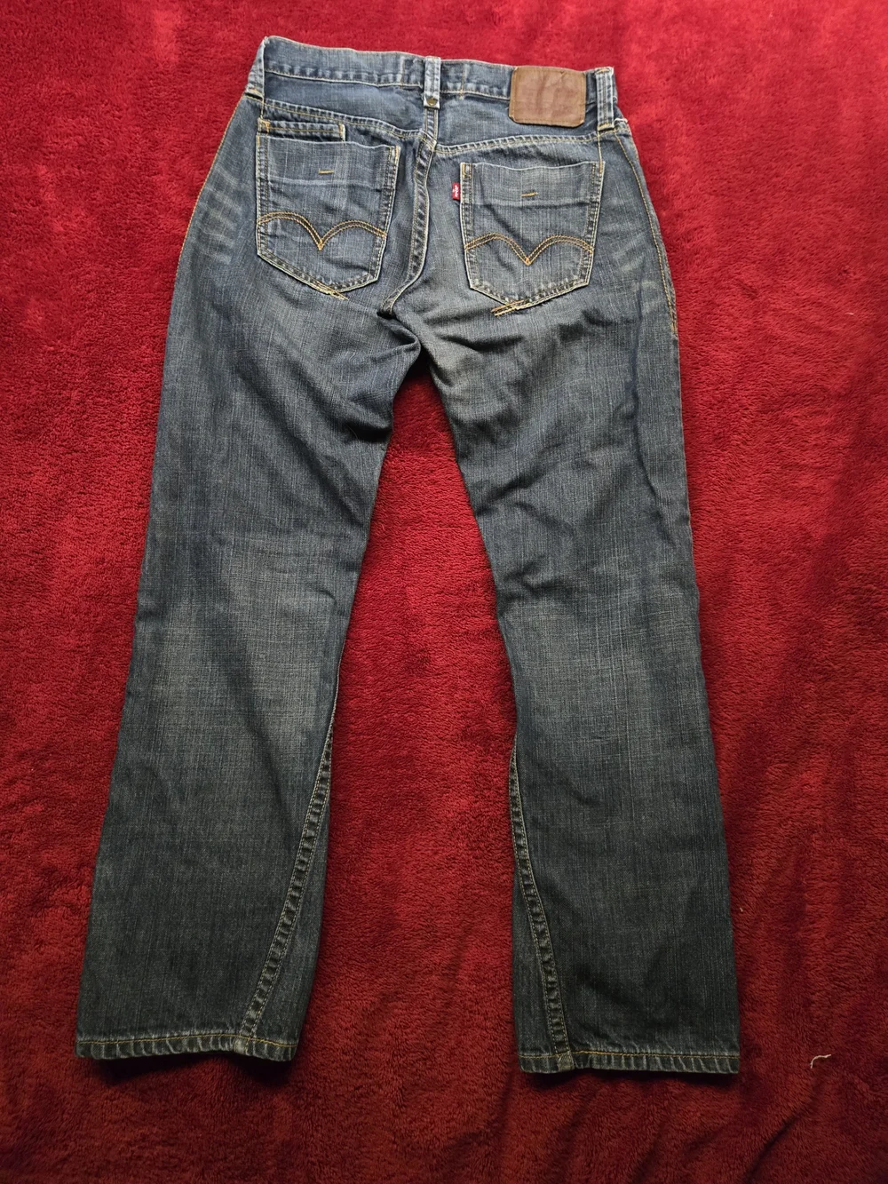 Levi's Riveted Mud Wash Dark Blue Denim Straight Jeans